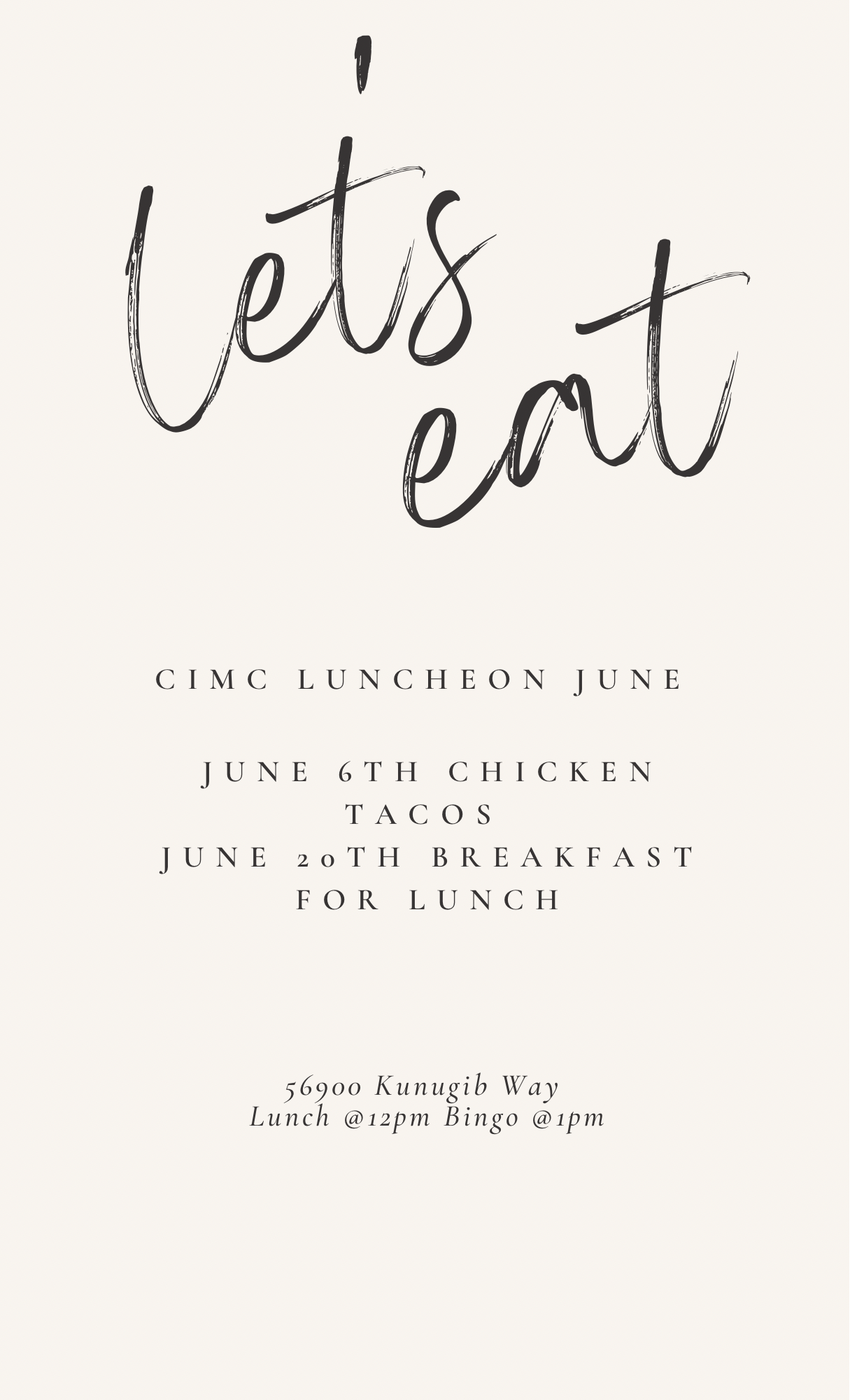 Read more about the article Elders Lunch Menu for June 6th and June 20th 2024